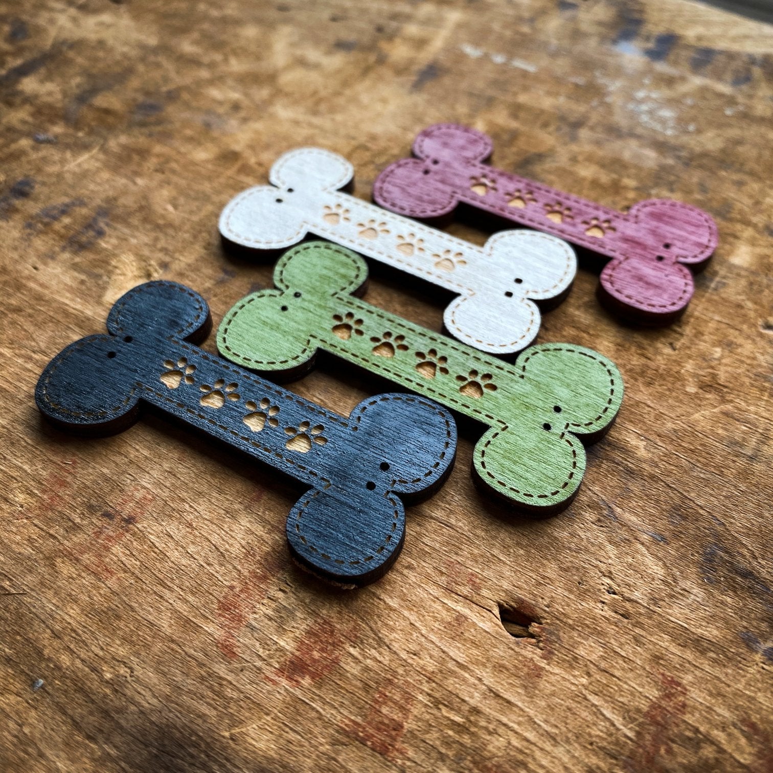 Pawprint Bone Buttons
