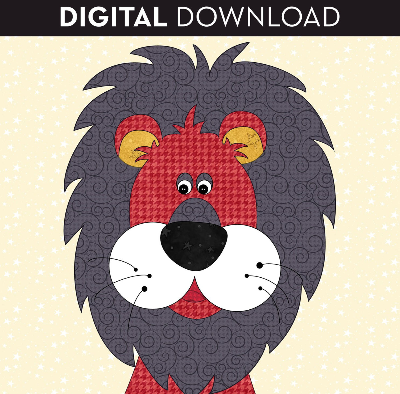 Lion Head Applique