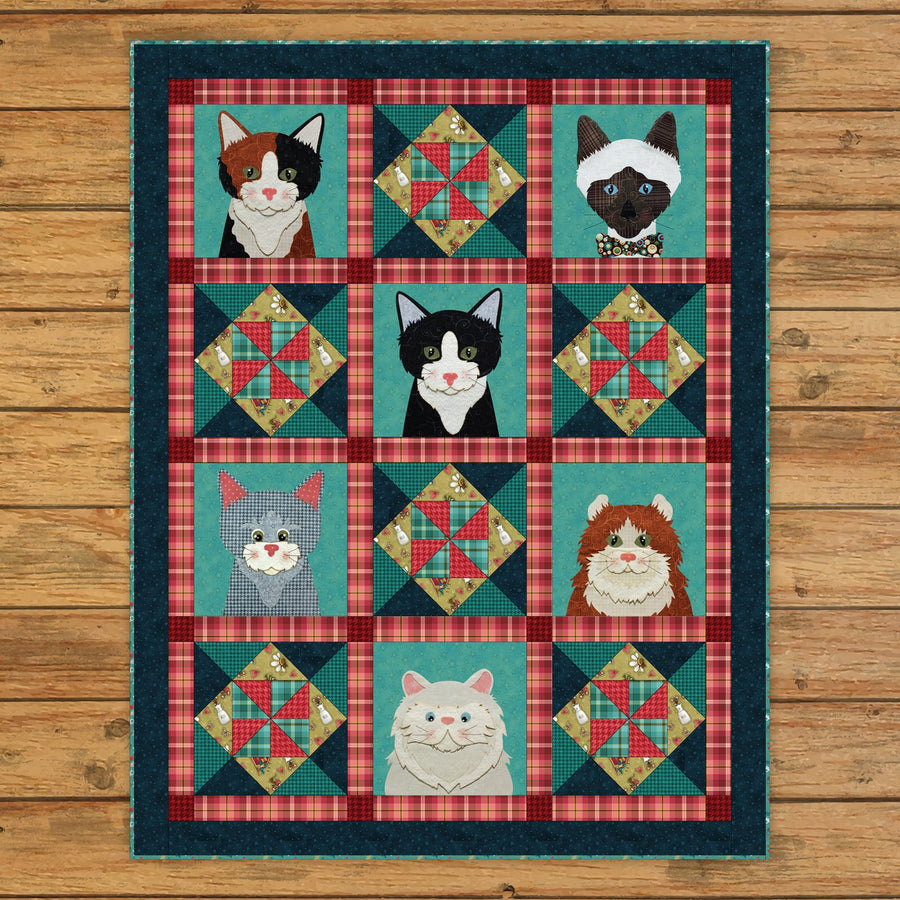 Live Love Meow Applique Quilt Pattern
