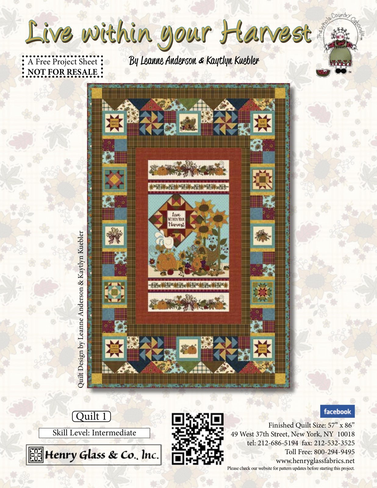 Live Within Your Harvest Quilt 1 Pattern (FREE Digital Download)