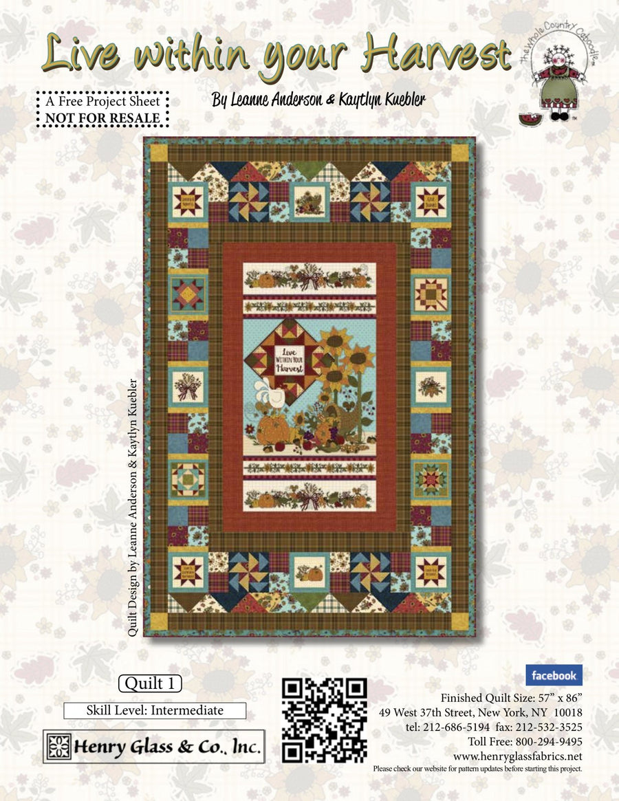 Live Within Your Harvest Quilt 1 Pattern (FREE Digital Download)