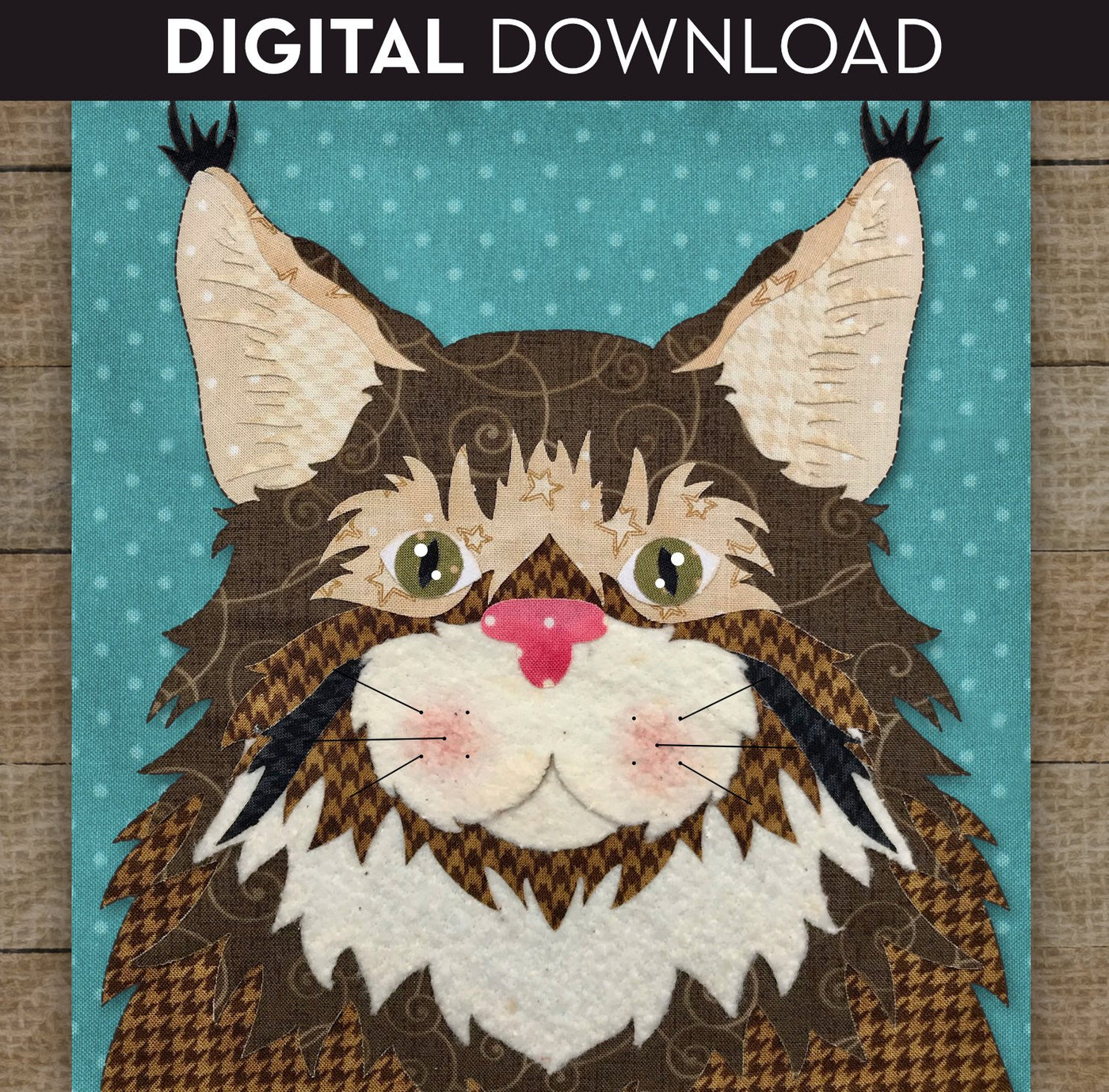 Maine Coon Cat Applique