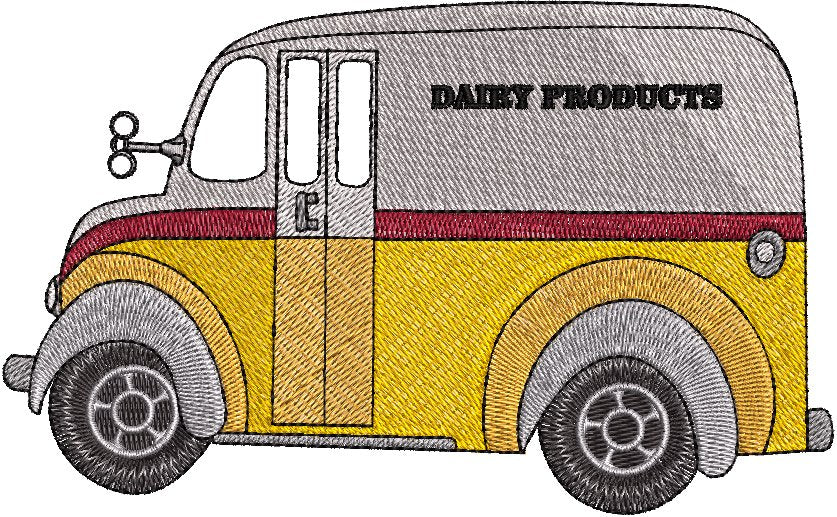 Merlin Milk Truck Embroidery - Download