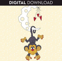 Monkey & Moon Applique