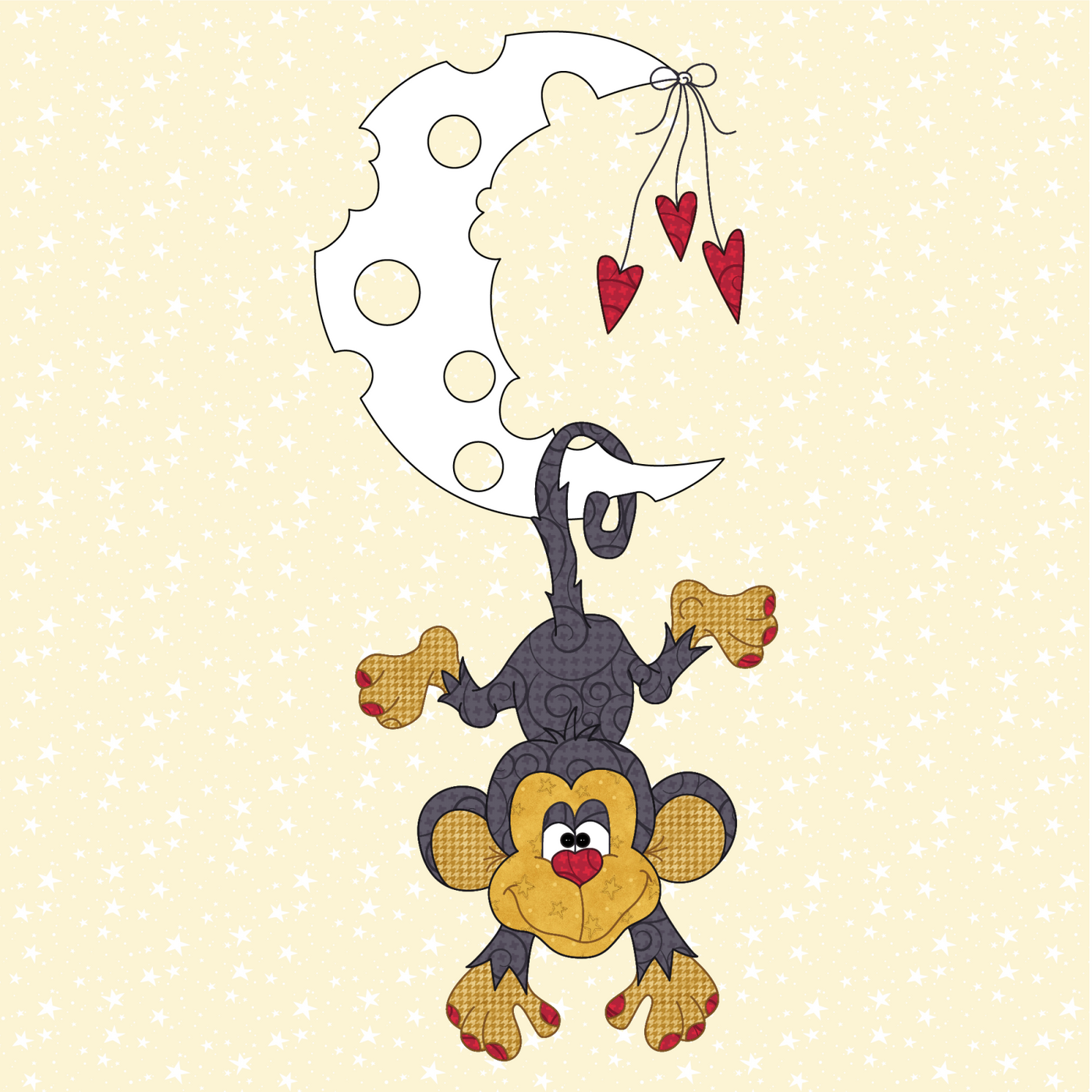 Monkey & Moon Applique