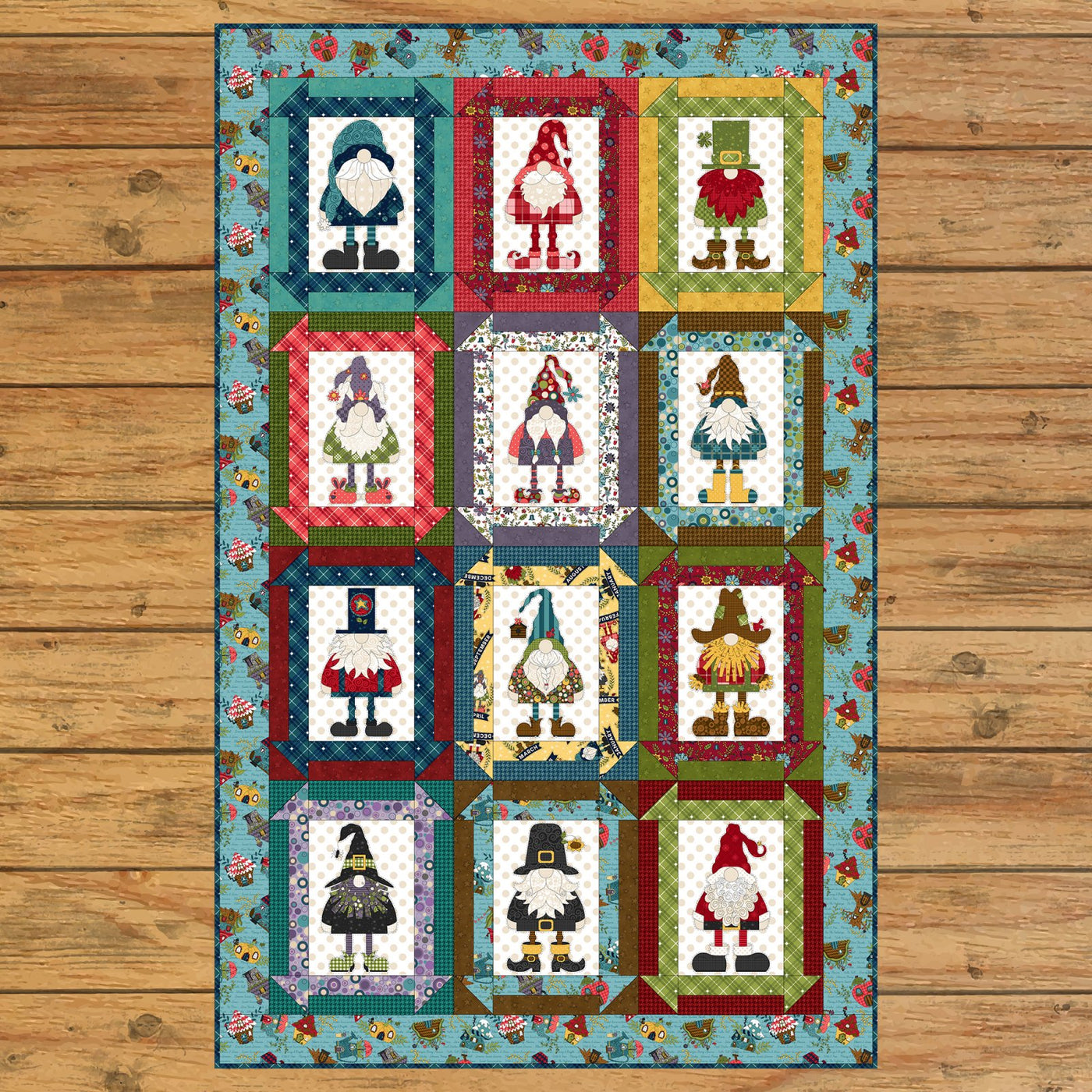 Gnome for the Holidays Panel Quilt Kit Option #1