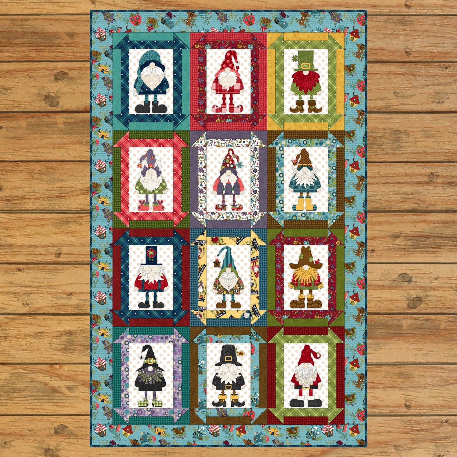 Gnome for the Holidays Panel Quilt Kit Option #1