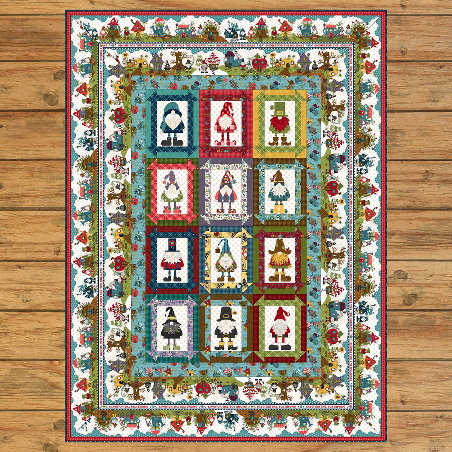 Gnome for the Holidays Panel Quilt Kit Option #2