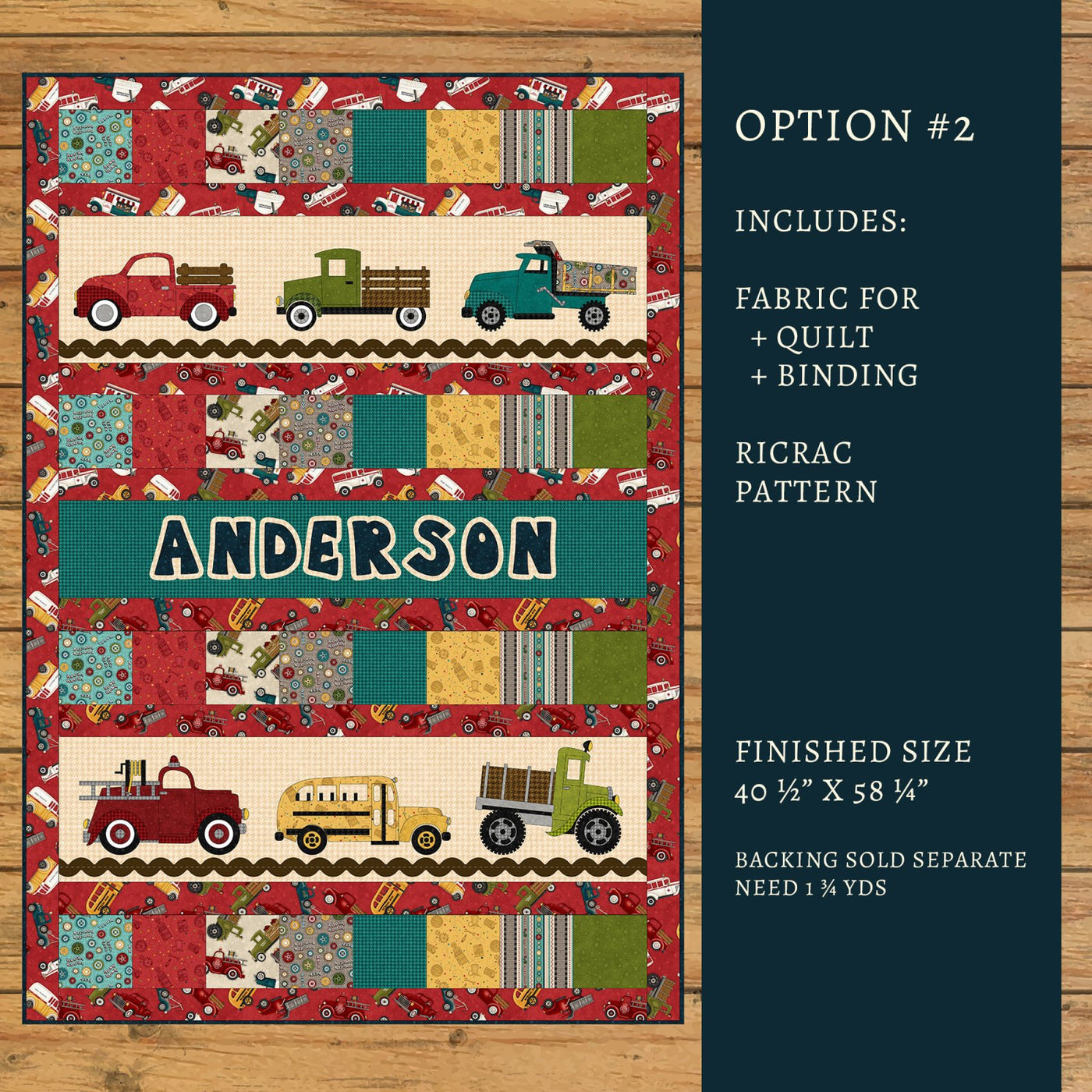 Papa's Old Truck Applique Quilt Kit