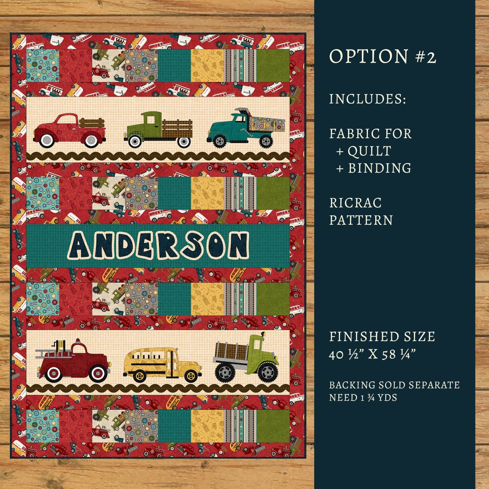 Papa's Old Truck Applique Quilt Kit
