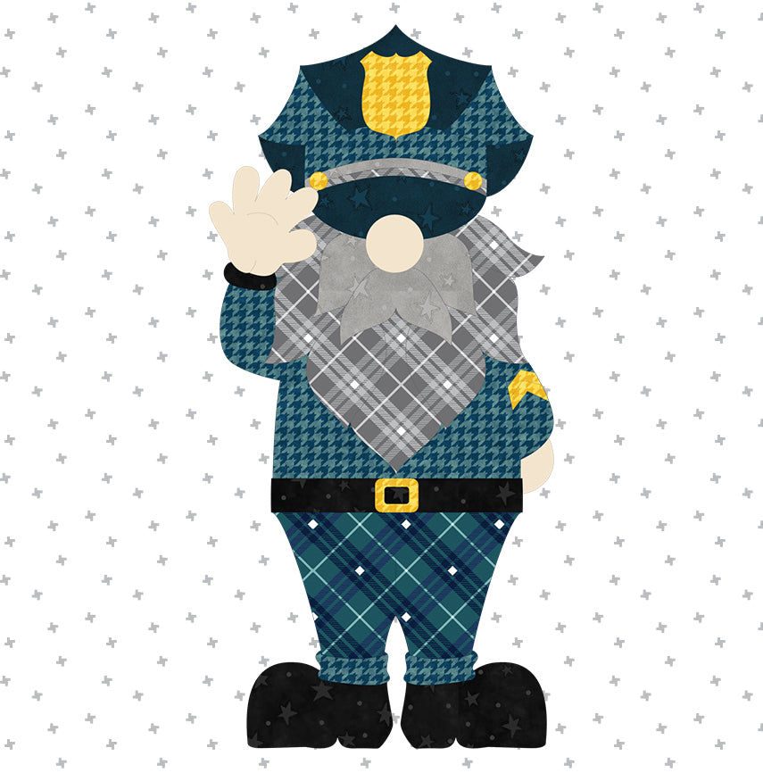 Police Officer Gnome Applique