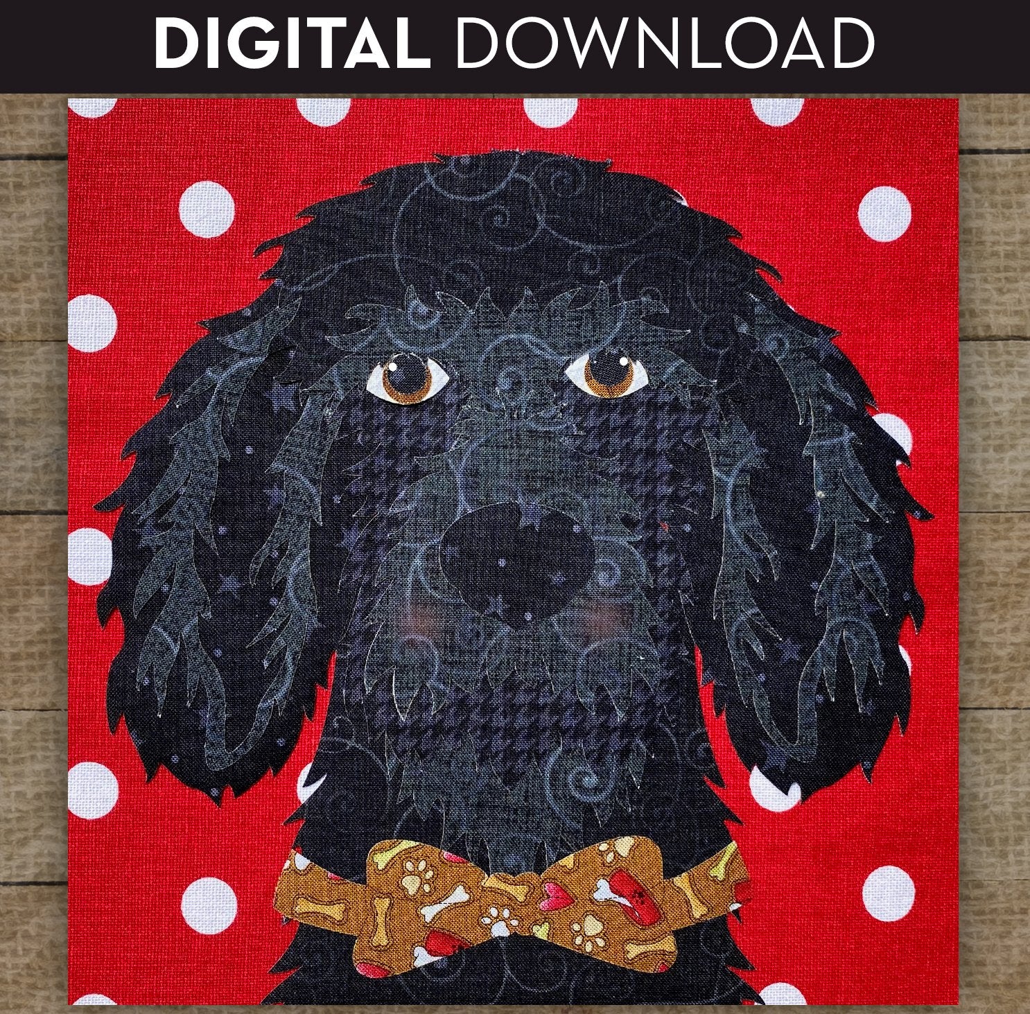 Portuguese Water Dog Applique