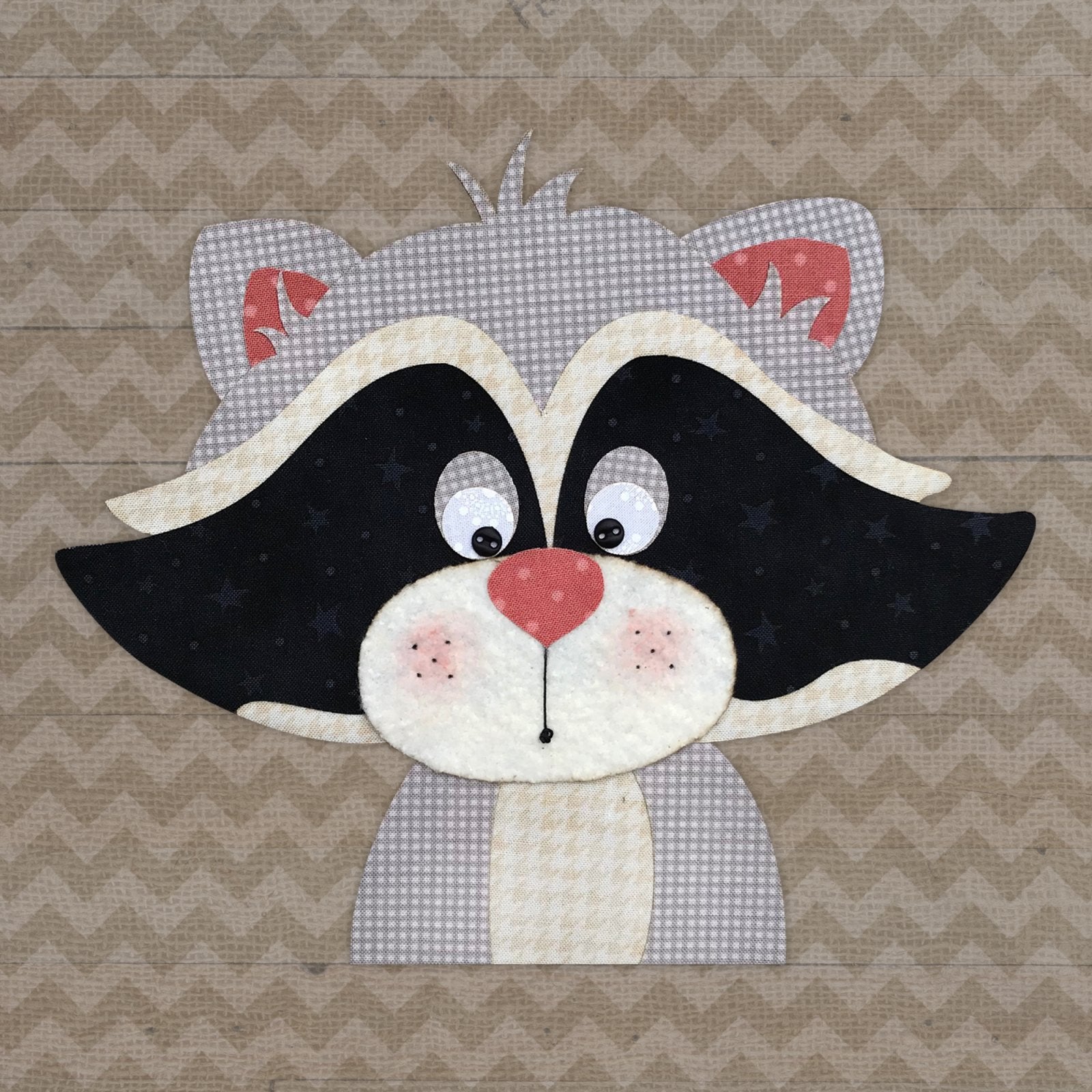 Raccoon Head Applique