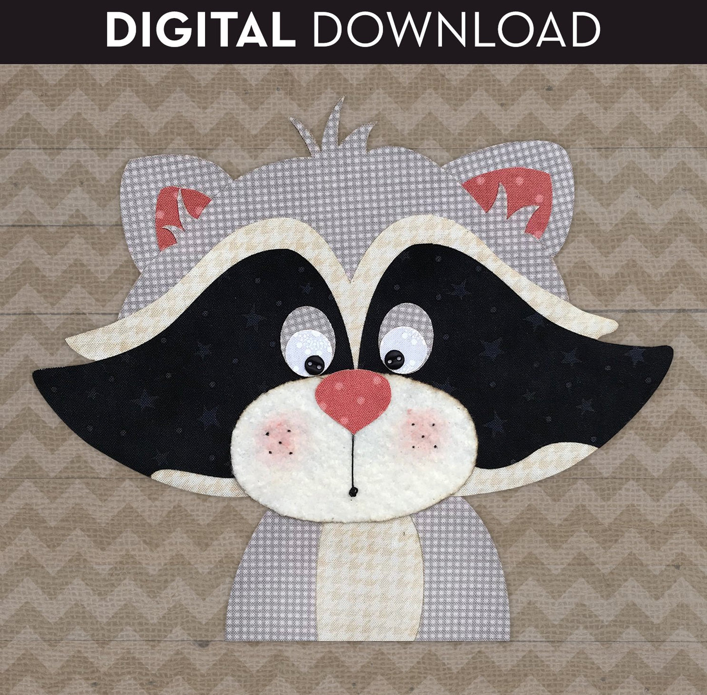 Raccoon Head Applique