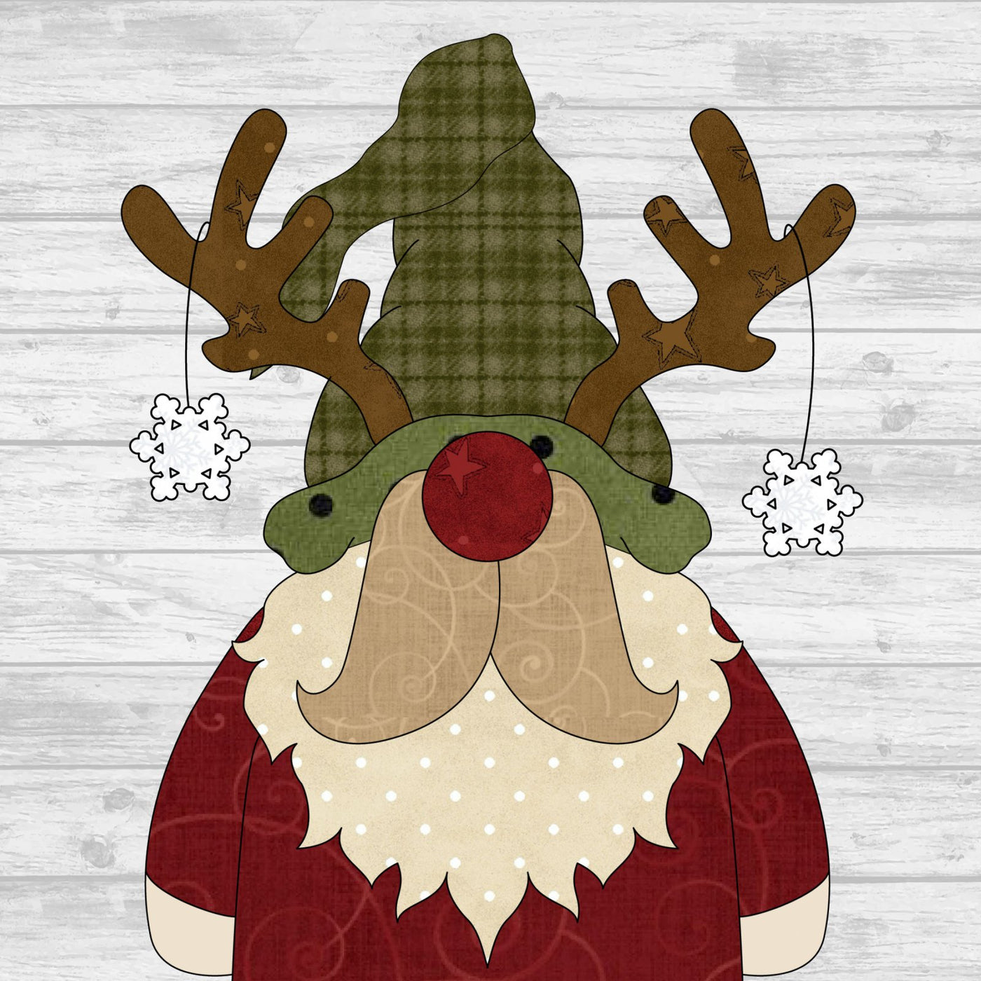 Reindeer Gnome Applique