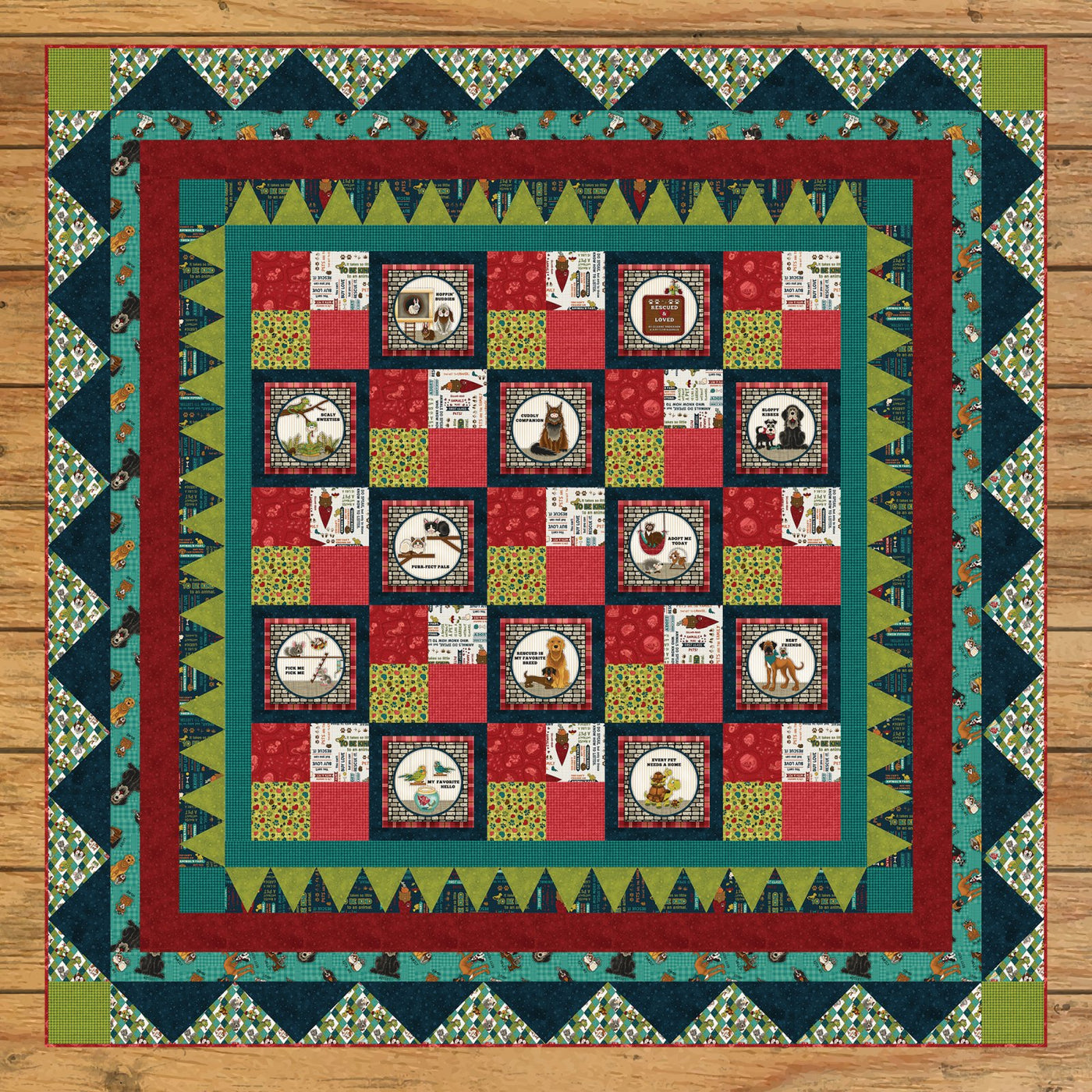 Rescued & Loved Book Panel Quilt Kit