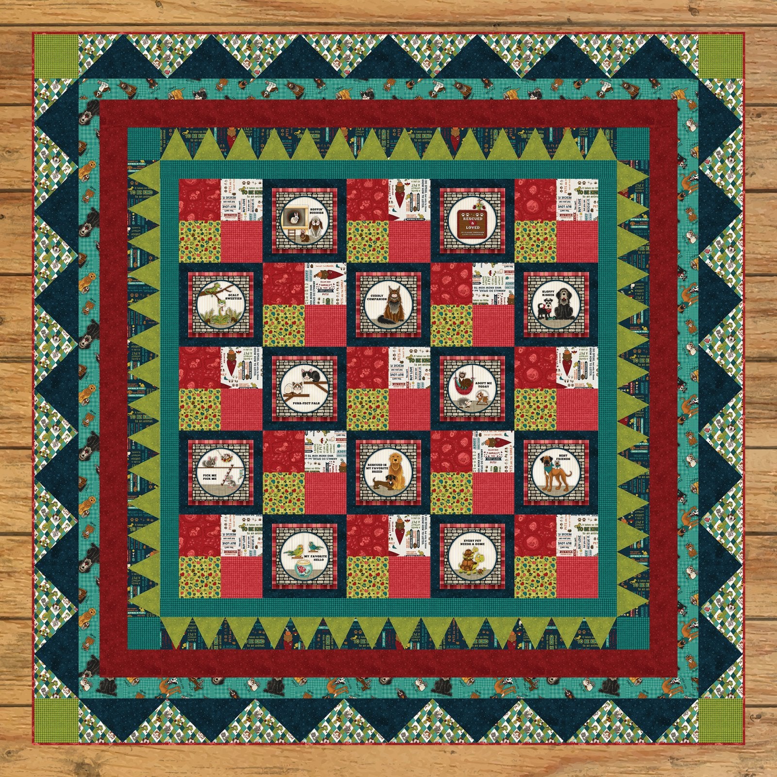Rescued & Loved Book Panel Quilt Kit