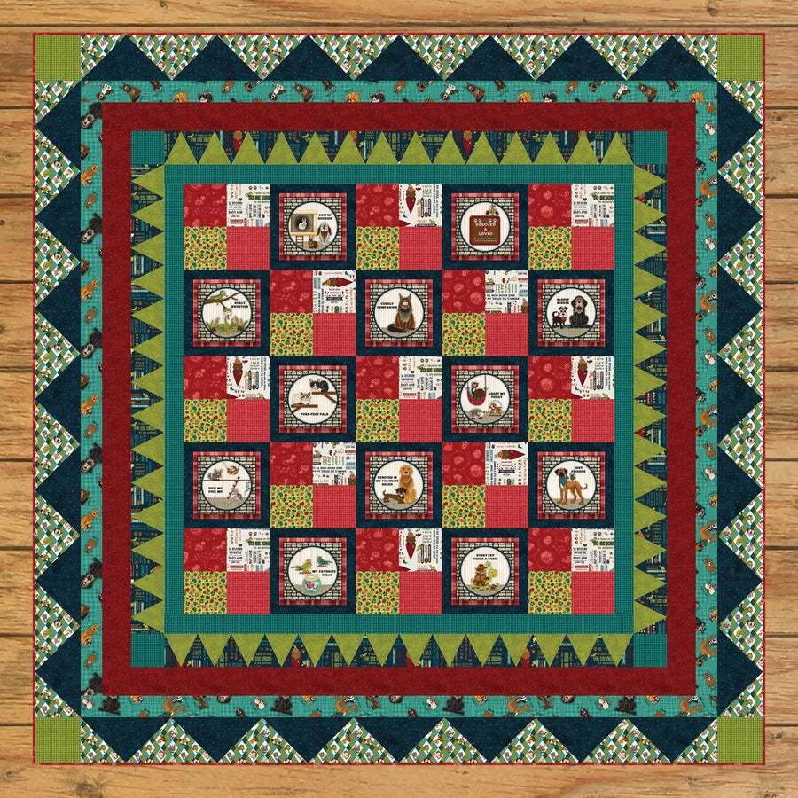 Rescued & Loved Book Panel Quilt Kit