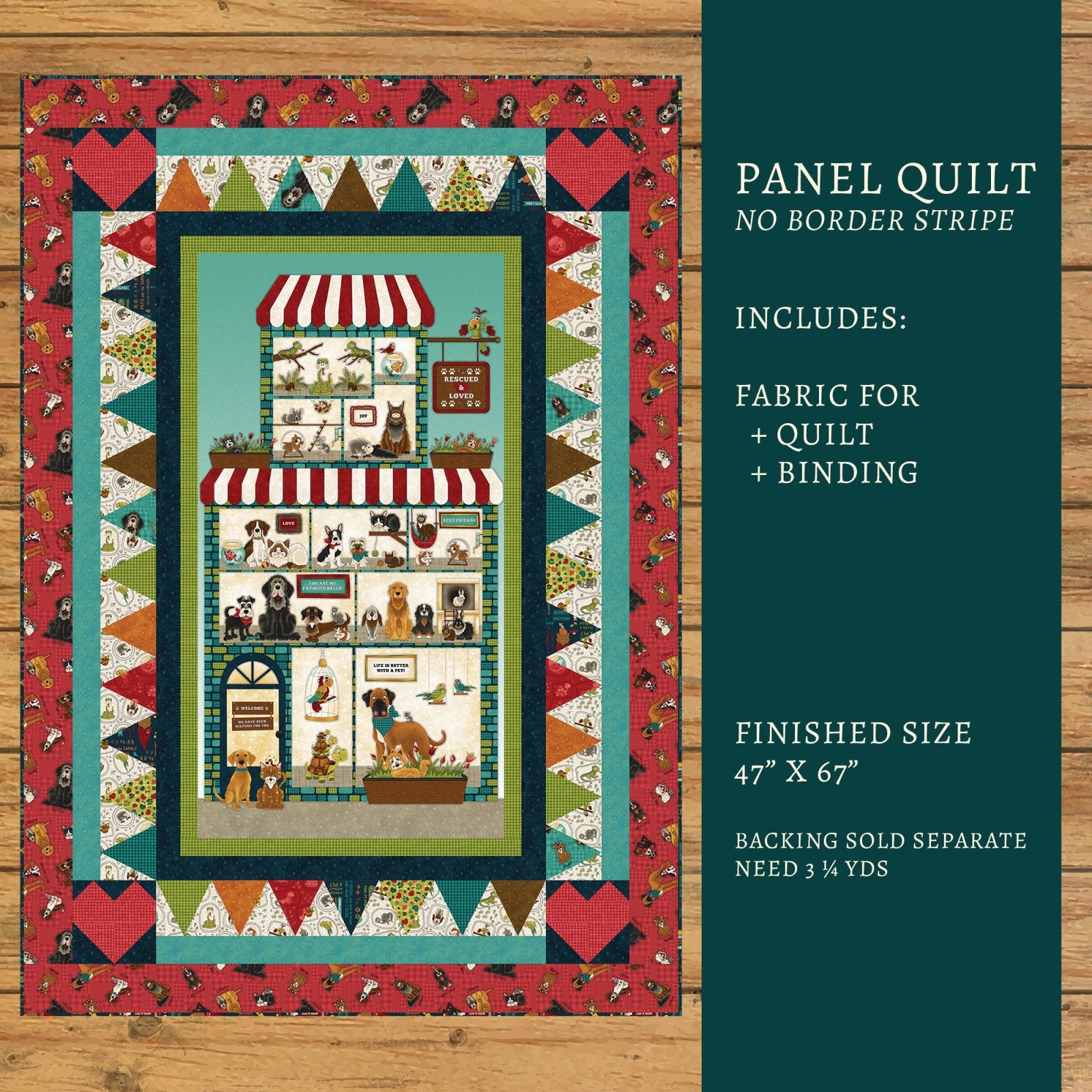 Rescued & Loved Panel Quilt Kit Option #1