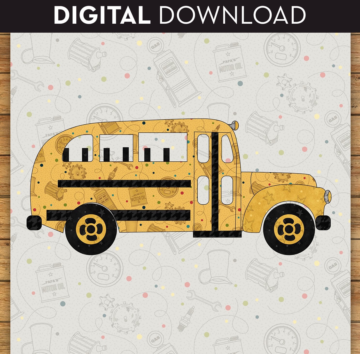 School Bus Applique