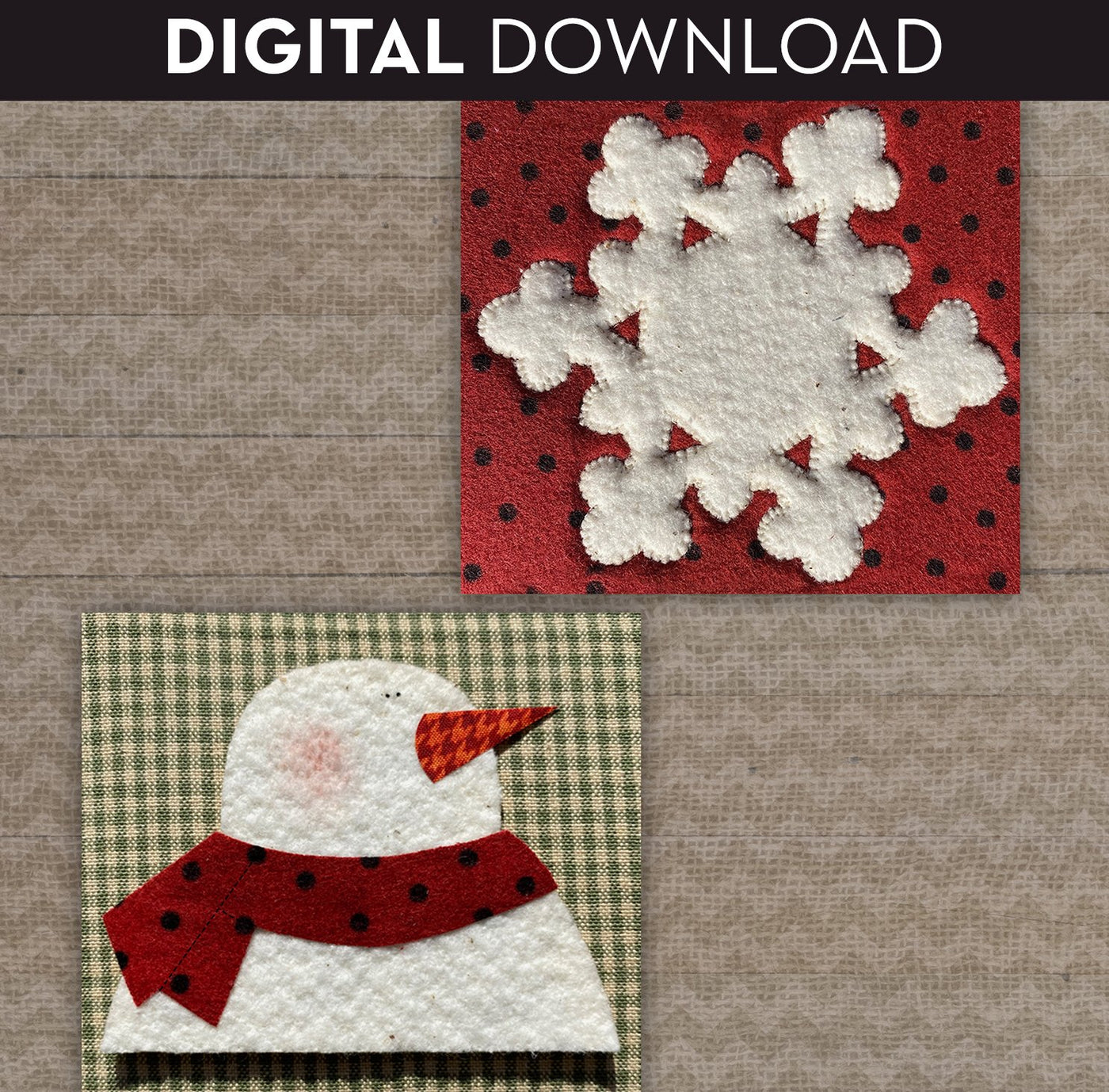 Snowflake & Snowman Applique