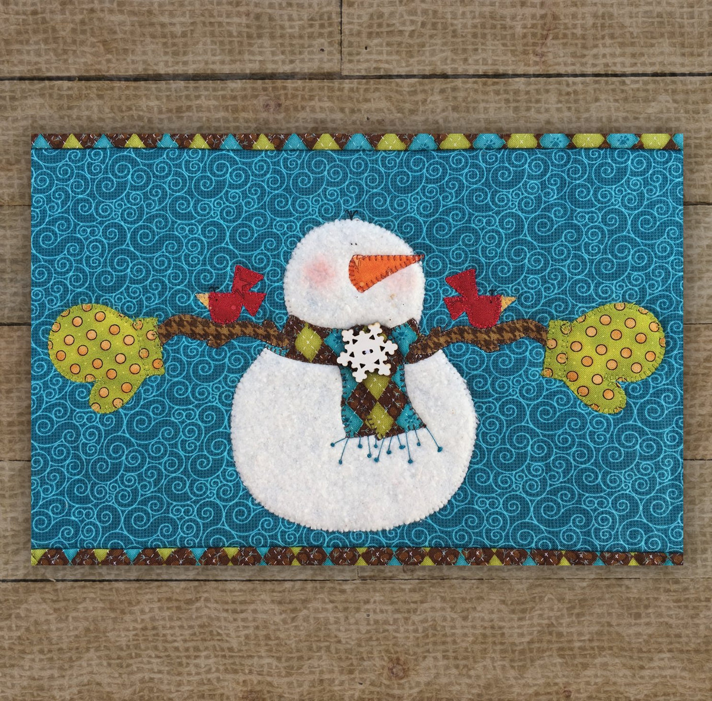 Snowman & Birds Applique