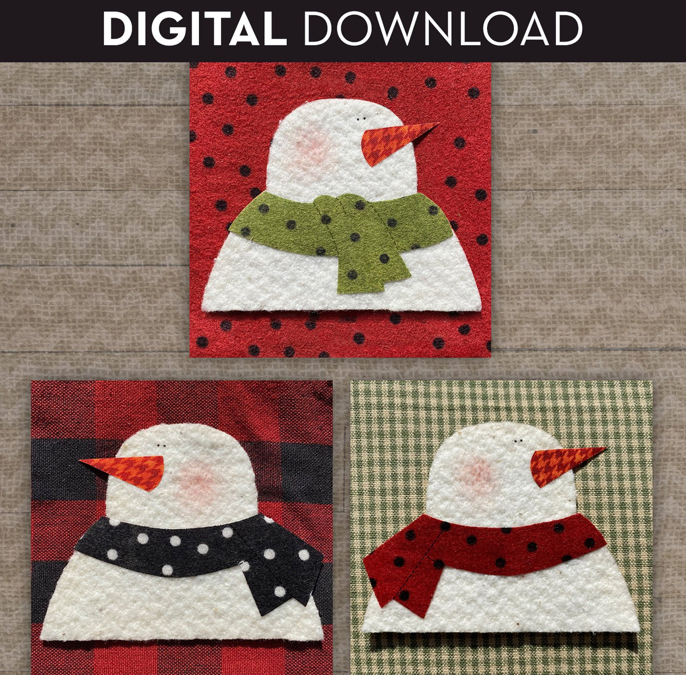 Snowman Trio Applique