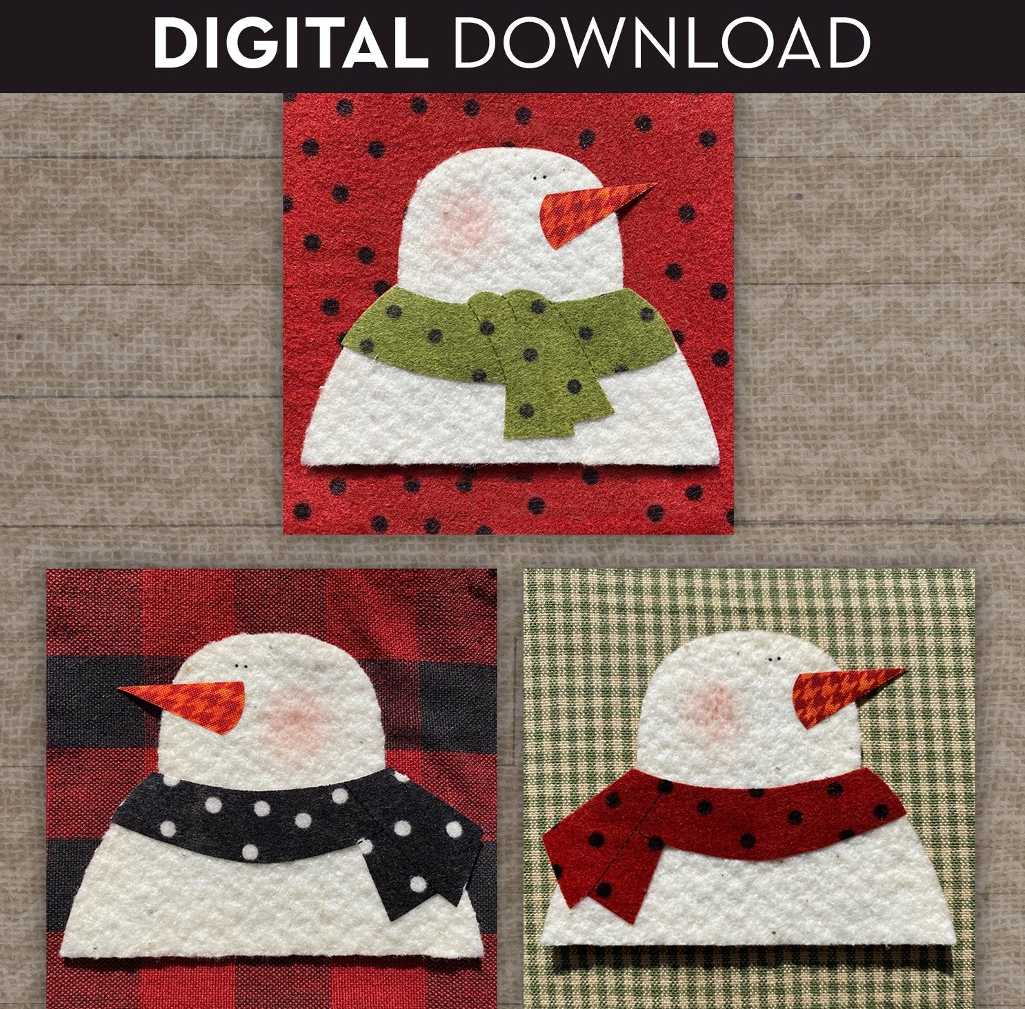 Snowman Trio Applique