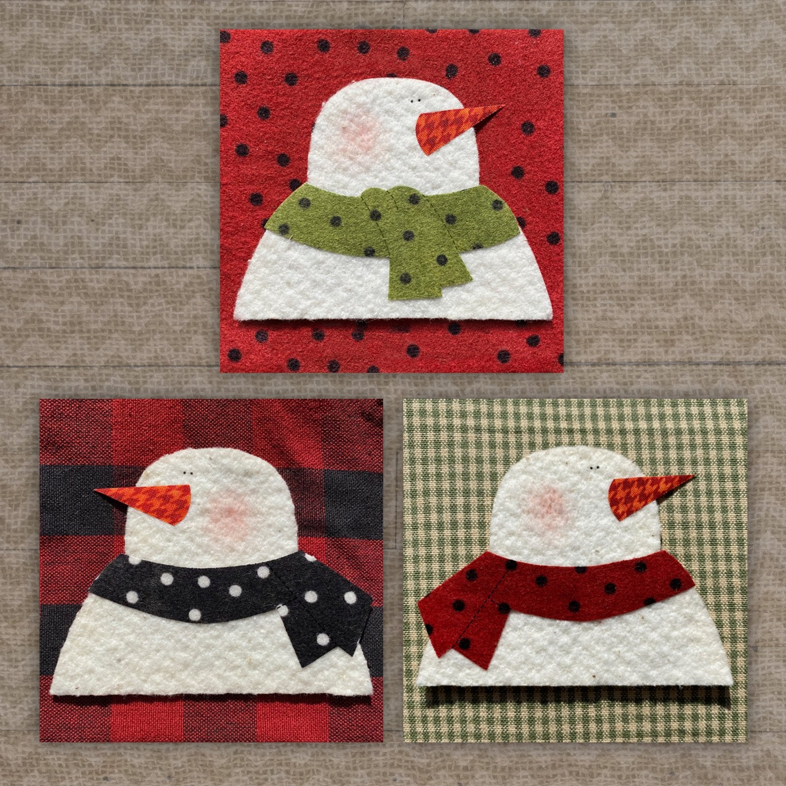 Snowman Trio Applique