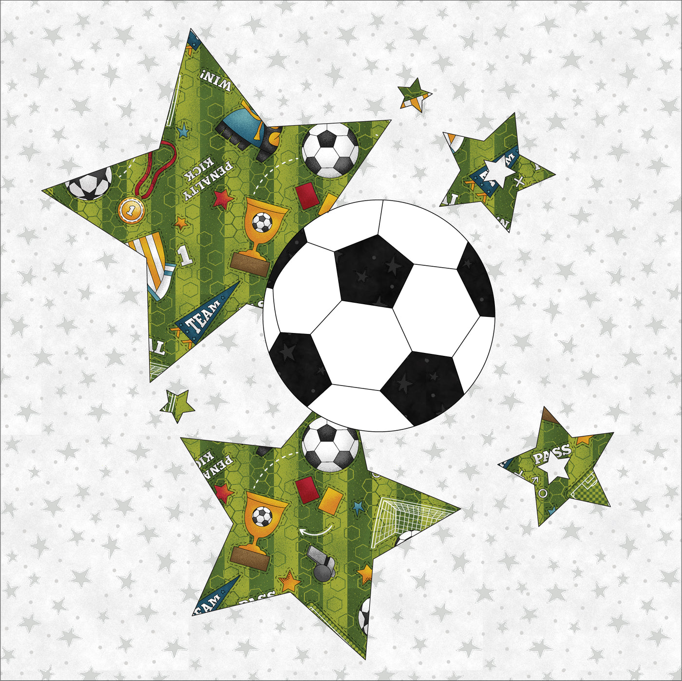 Soccer & Stars Precut Fused Applique Pack