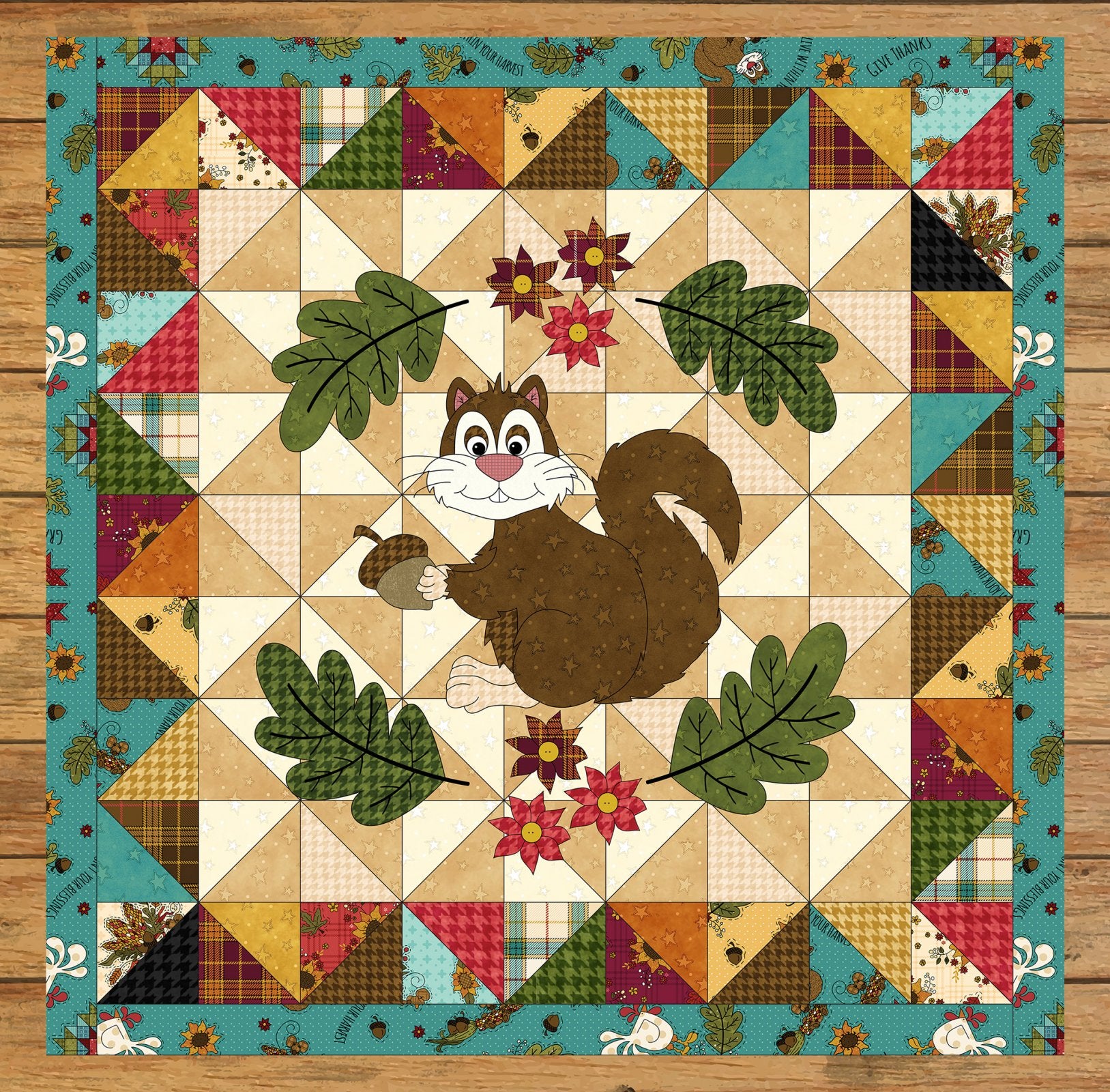 Chickens + Squirrel Table Topper & Pillow