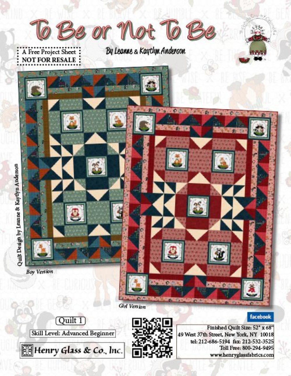 To Be or Not To Be Quilt 1 Pattern (FREE Digital Download)