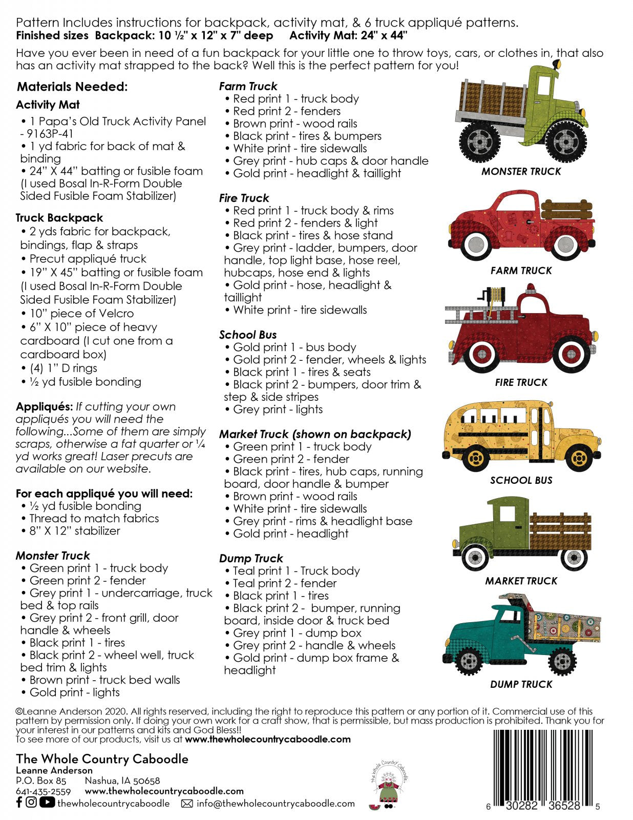 Truck Backpack & Activity Mat