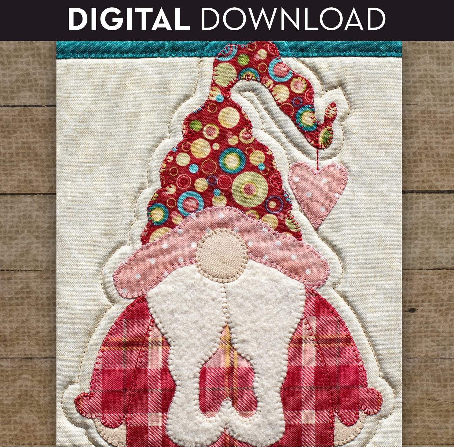 Valentine Gnome Applique