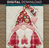 Valentine Gnome Applique