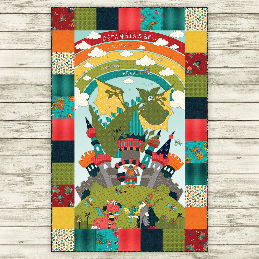 Whirly-Gig Dragon Simple Panel Quilt Kit