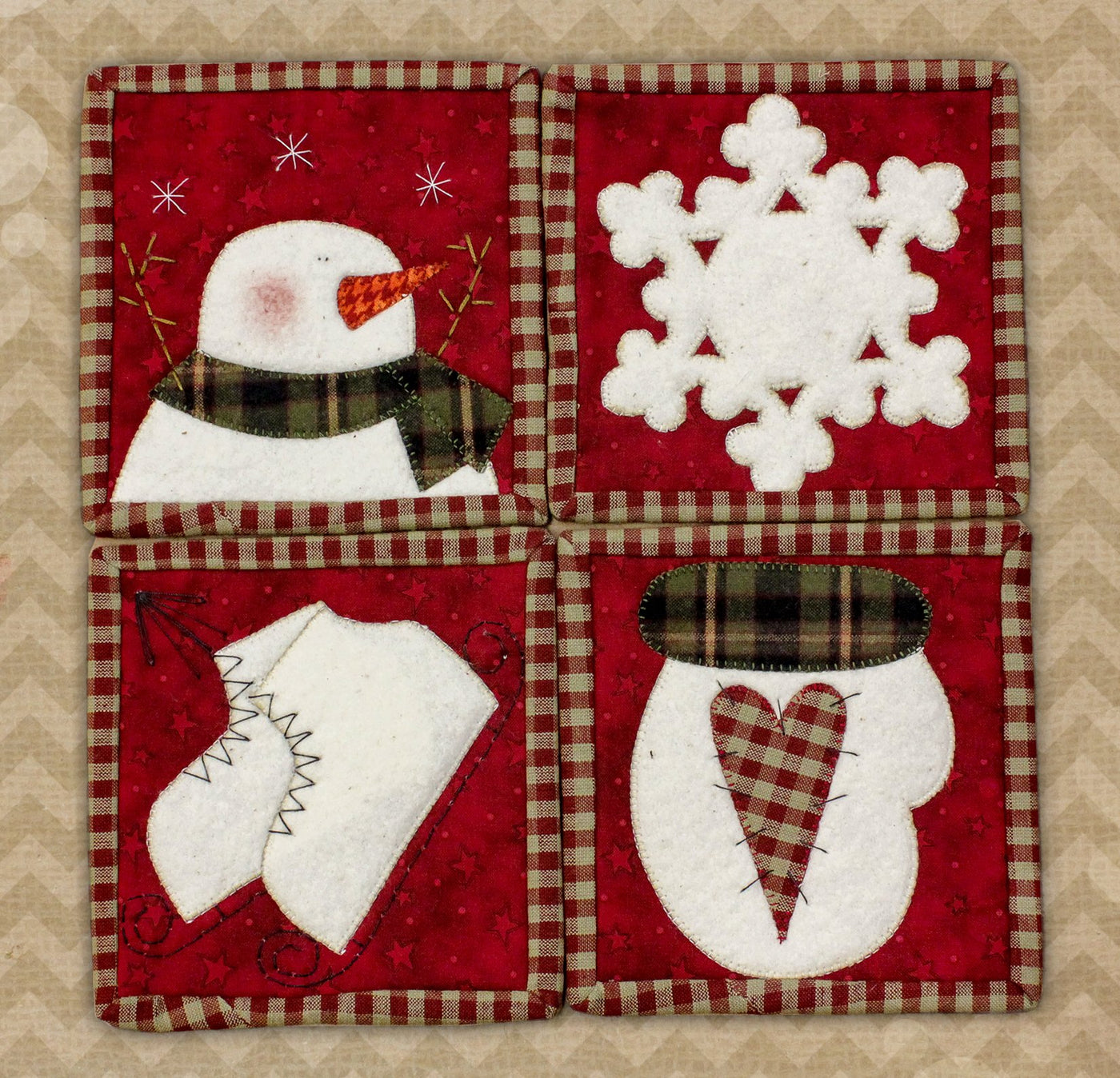 Winter Coaster Mug Applique Kit with Precuts