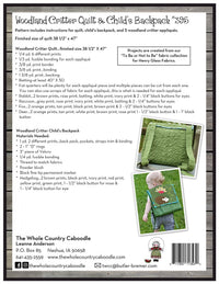 Woodland Critter Quilt & Backpack