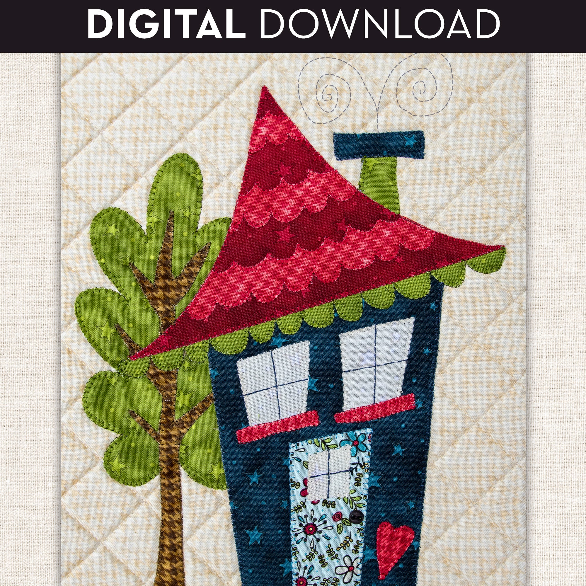 Navy House Applique