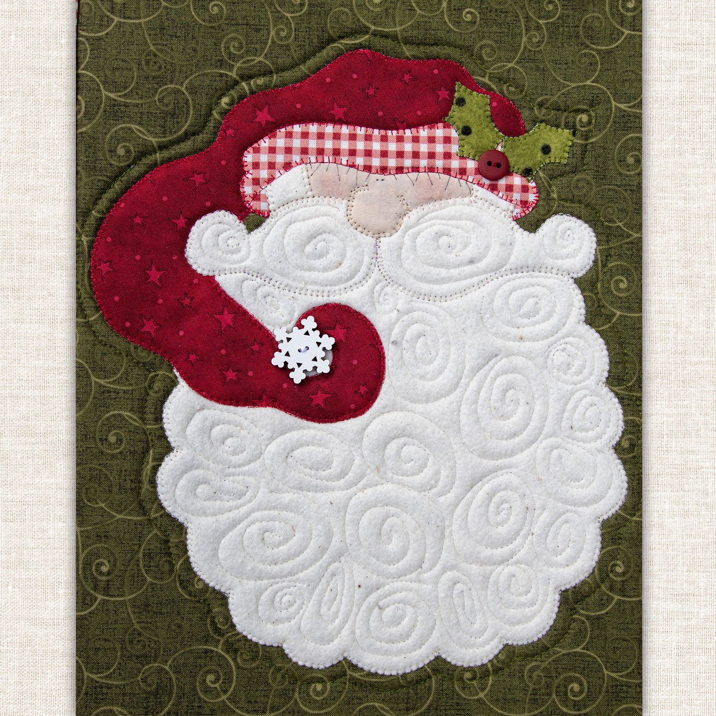 Swirly Beard Santa Applique