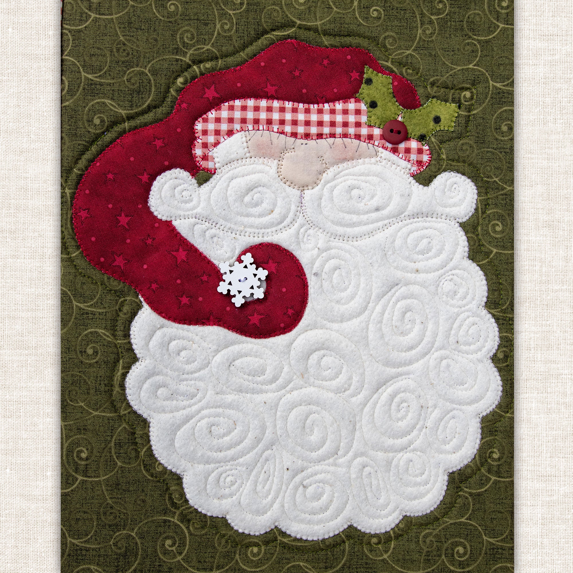 Swirly Beard Santa Applique
