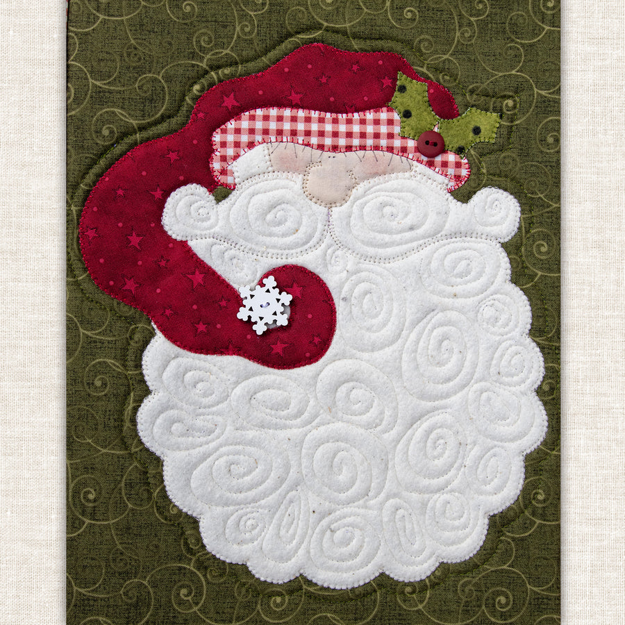 Swirly Beard Santa Applique